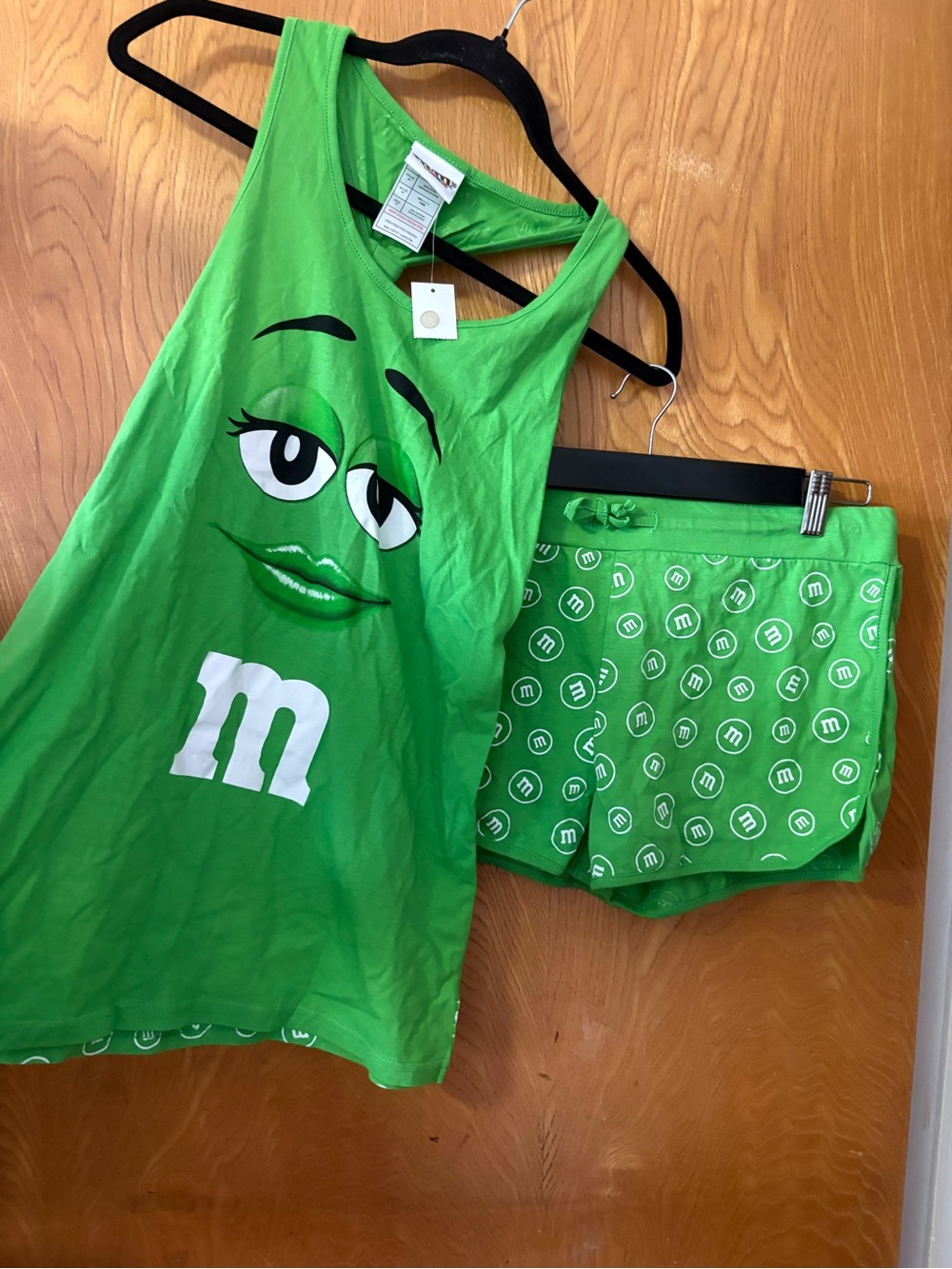 Green M&M's Pajama Tank & Shorts Set M